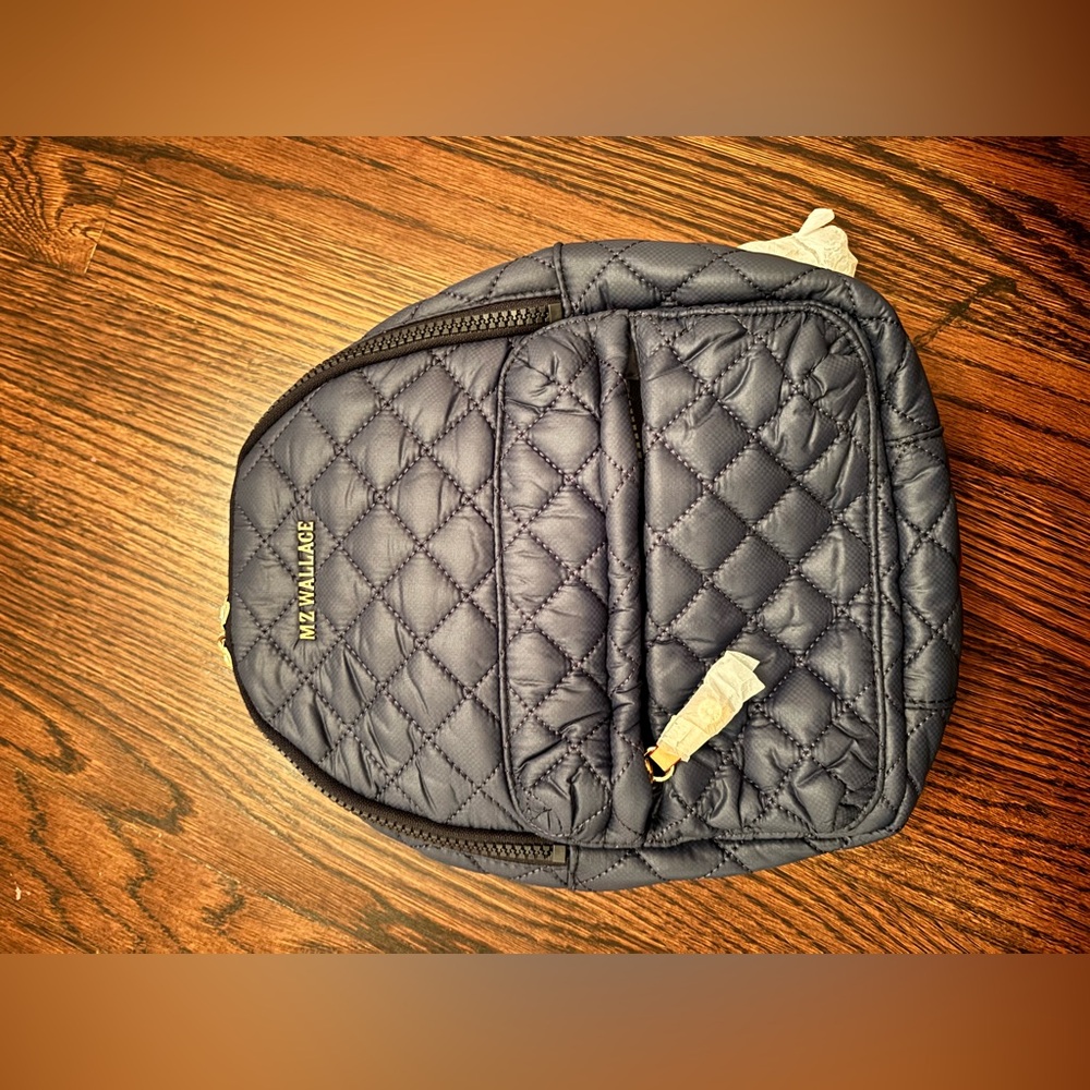 MZ Wallace Navy Quilted Crossbody Bag